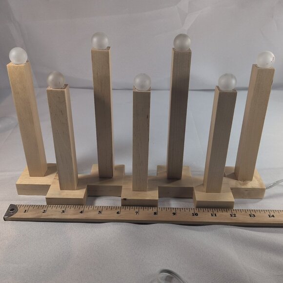 IKEA Strala 7 Arm Candelabra Wood Pine Beige 900.505.66 Lamp Mark Slojd Vintage - Picture 6 of 16